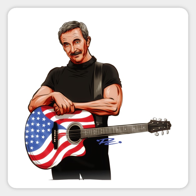 Aaron Tippin - An illustration by Paul Cemmick Sticker by PLAYDIGITAL2020